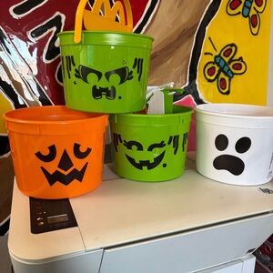McDonald's Halloween Buckets - Green, Orange, White